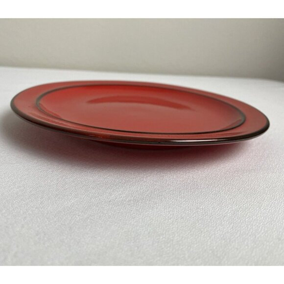 Thomas Flammfest Flame Red 8" Salad Plate Black Accent Made In Germany Mid-Centu - Picture 2 of 7